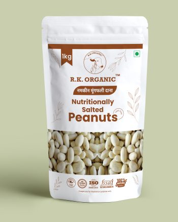 RK Organic Roasted White Peanuts (Salted) – 1kg Crunchy High Protein Healthy Snack